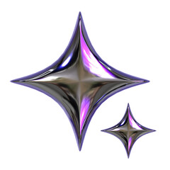 y2k abstract star geometry 3d icon illustration
