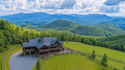 Scenic Mountain Lodge with Lush Green Landscape