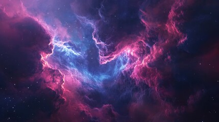 Colorful and stunning 3D cartoon rendering of a space nebula