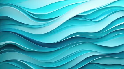 Fototapeta premium Flowing Wave Pattern on Aqua Background
