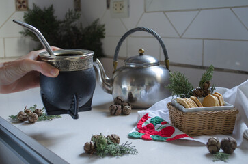 Christmas afternoon in South America with mate and cookies.