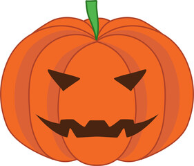 vector pumpkin Halloween scary face