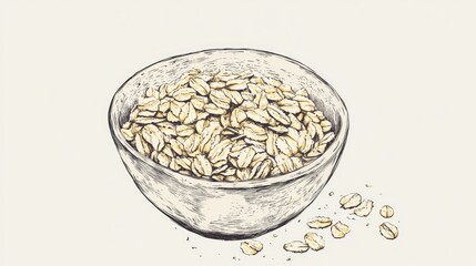Line art illustration of oatmeal