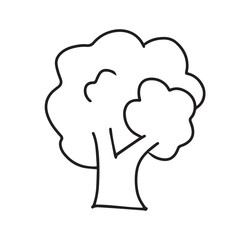 simple village doodles illustration design. home, tree, mountain, village, tree, sun