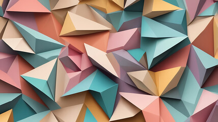 Obraz premium Origami-Inspired Abstract Background with Intricate Folds and Pastel Palette