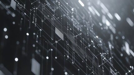 Obraz premium Abstract digital network background with glowing lines and dots