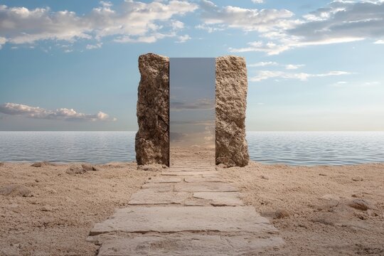 Dual existence: An artistic depiction of a parallel universe, blending abstract elements and surreal visuals, highlighting the enigmatic nature of alternate dimensions.
