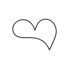 kawaii heart love stock element isolated on white background