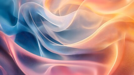 Obraz premium Abstract curves and waves blending into soft translucent layers with flowing motion