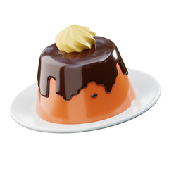 Chocolate Pudding 3D Illustration