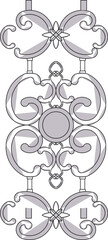 vector sketch illustration silhouette design decorative ornament railing fence pattern floral classic vintage ethnic traditional