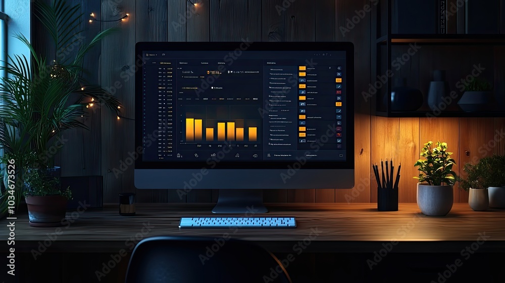 Poster sleek interface showcasing advanced time management software designed to enhance productivity and ef