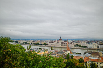 The Hungarian parliament in Budapest from  far away
