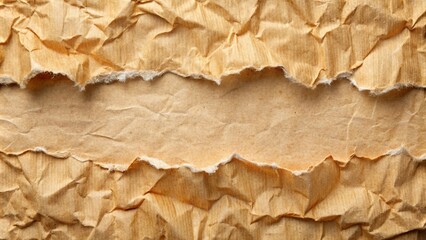 Textured Brown Paper With A Torn Edge And A Smooth Section In The Middle