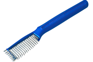 A vibrant blue hair comb, ideal for grooming and styling hair with precision and ease for all hair types.