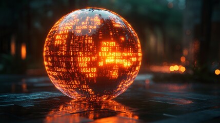 Glowing Digital Sphere with Unique Surface Texture