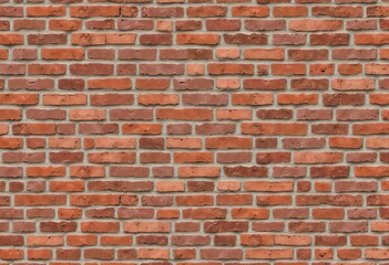 Obraz premium Close-up of Red Brick Wall Texture with Rough Surface and Varied Shades for Background or Design Element