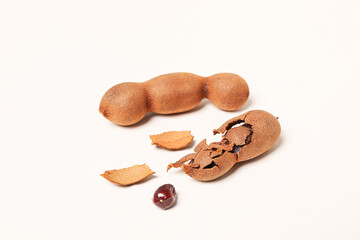 Tamarind fruit, concept of delicious food, fresh tamarind