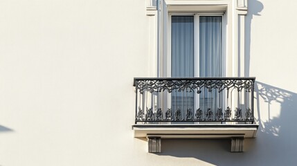 Ornate Balcony on a White Wall
