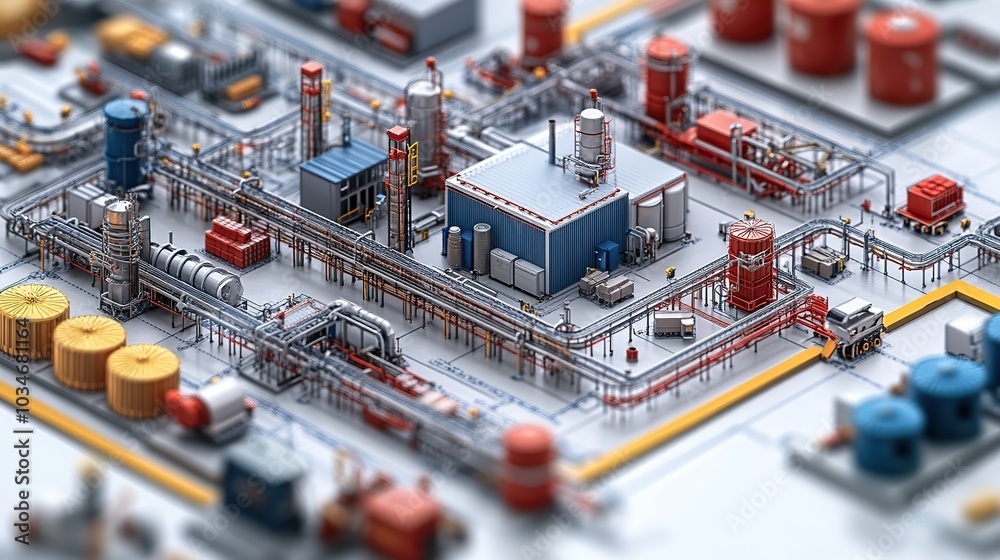 Poster visual representation of supply chain management illustrating the interconnected flow of goods infor