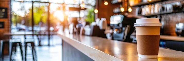 local small business concept with coffee cup on counter