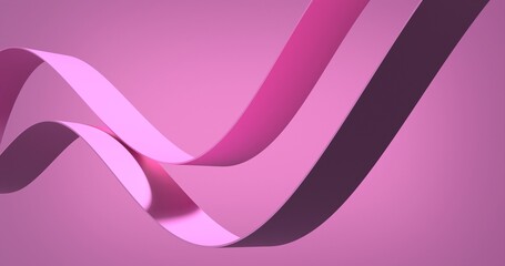 Pink Minimalist Abstract Silk Wave Background 3D Illustration