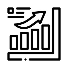 Bar Chart Growth line icon