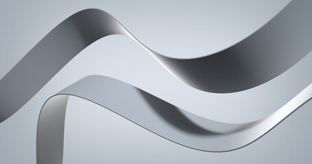 White Minimalist Abstract Silk Wave Background 3D Illustration