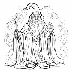 Fototapeta premium Wizard silhouette illustration for cuttable printable crafts