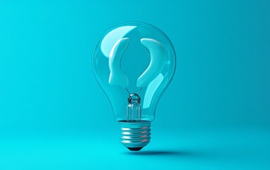Elegant 3D image of a lightbulb forming the zero in 2025, showcased on a clean blue background, capturing the essence of creativity and innovation