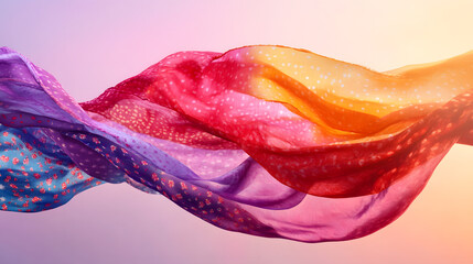 Colorful Scarves Blowing in the Spring Breeze