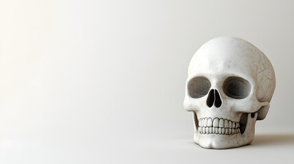 Obraz premium Human Skull on a White Background. illustration for Happy Halloween series art background 