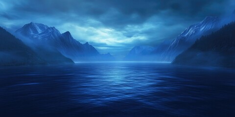 Fototapeta premium Scenic coastal view of the Puget Sound along a mountainous peninsula, Scenic coastal view along a mountainous peninsula