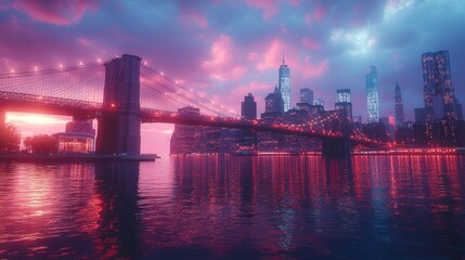 Obraz premium Brooklyn Bridge at Dusk