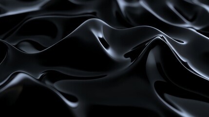 Obraz premium A sleek, obsidian-like black surface with barely visible