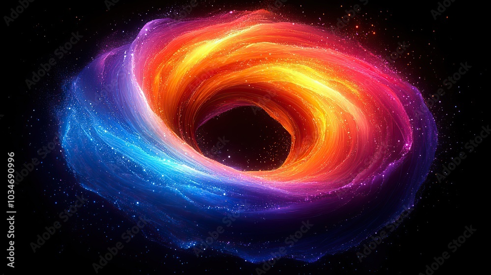 Poster abstract colorful spiral representing the concept of loops in programming showcasing continuous cycl