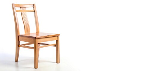 Aerial wooden chair isolated on white background
