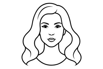 Beautiful woman face | isolated vector silhouette illustration on white background