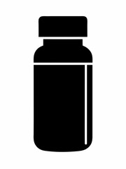 silhouette of a medicine pill bottle vector illustration on white background 