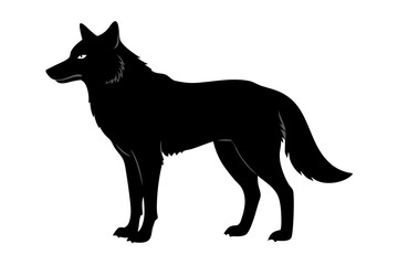 Wolf Silhouette | isolated vector silhouette illustration on white background