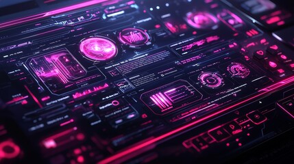 Futuristic User Interface Elements in Stylized Design