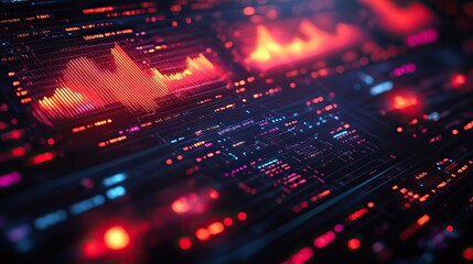 Obraz premium abstract screens with dat symbolizing the concept of learning to code perfect for promoting coding education and programming courses.stock image