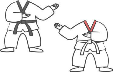 태권도복 얼굴 합성용 일러스트