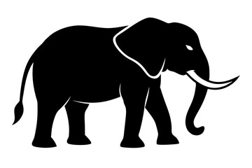 Elephant Silhouette | isolated vector silhouette illustration on white background