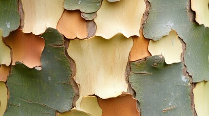 Obraz premium Closeup, intricate texture of tree trunk with numerous holes detailed