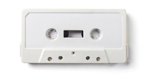 Obraz premium Aerial white cassette mock up isolated on white background