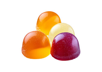 Colorful jelly candies isolated on transparent or white background