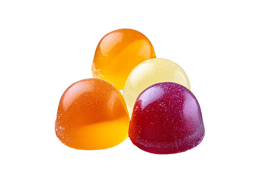 Colorful jelly candies isolated on transparent or white background