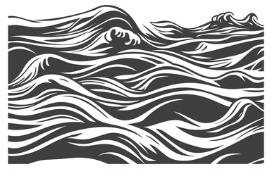Fototapeta premium Abstract Waves Design in Black and White