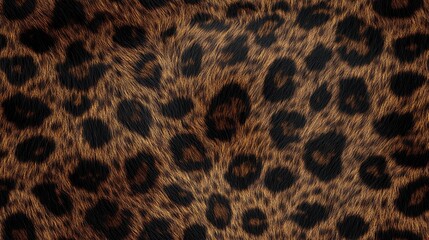 Brown and black leopard fur pattern with spotted animal print background